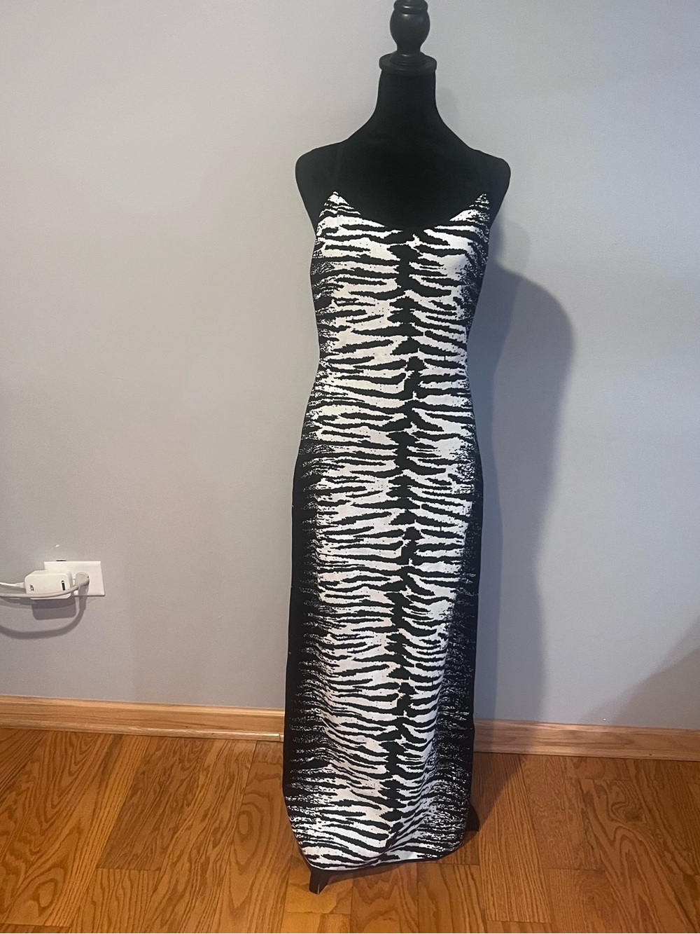 Akira Black & White Zebra Print fitted Dress
